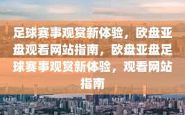 足球赛事观赏新体验，欧盘亚盘观看网站指南，欧盘亚盘足球赛事观赏新体验，观看网站指南