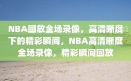 NBA回放全场录像，高清晰度下的精彩瞬间，NBA高清晰度全场录像，精彩瞬间回放