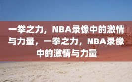 一拳之力，NBA录像中的激情与力量，一拳之力，NBA录像中的激情与力量