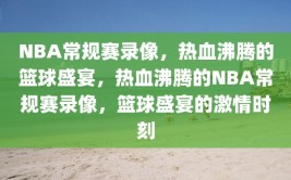 NBA常规赛录像，热血沸腾的篮球盛宴，热血沸腾的NBA常规赛录像，篮球盛宴的激情时刻