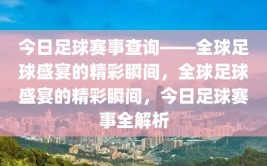 今日足球赛事查询——全球足球盛宴的精彩瞬间，全球足球盛宴的精彩瞬间，今日足球赛事全解析