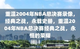 重温2004年NBA总决赛录像，经典之战，永载史册，重温2004年NBA总决赛经典之战，永恒的荣耀