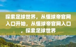 探索足球世界，从懂球帝官网入口开始，从懂球帝官网入口，探索足球世界